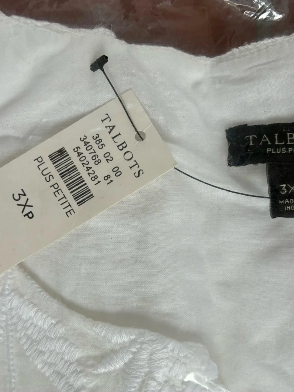 Lot of 2 NWT Talbots Shell Tunics with White Floral Embroidery Red and White 3XP - Picture 3 of 16